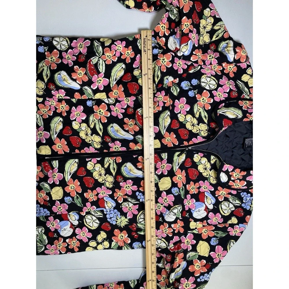 Requirements Woman Quilted Jacket Size‎ 1X Fruity Floral Bloomcore Art To Wear